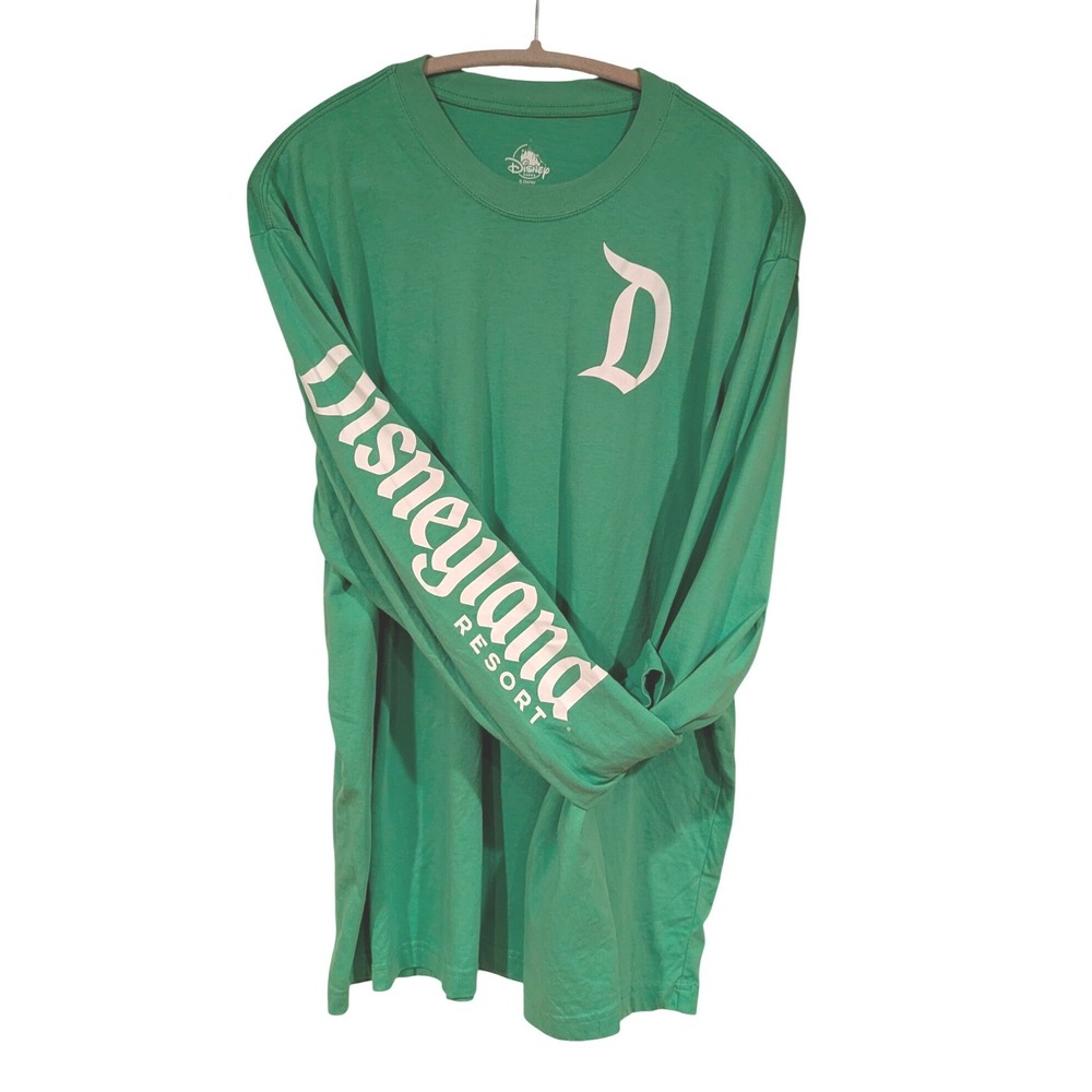 Disney Parks Disneyland Resort‎ Green Long Sleeve T-Shirt XL Gothic D Souvenir